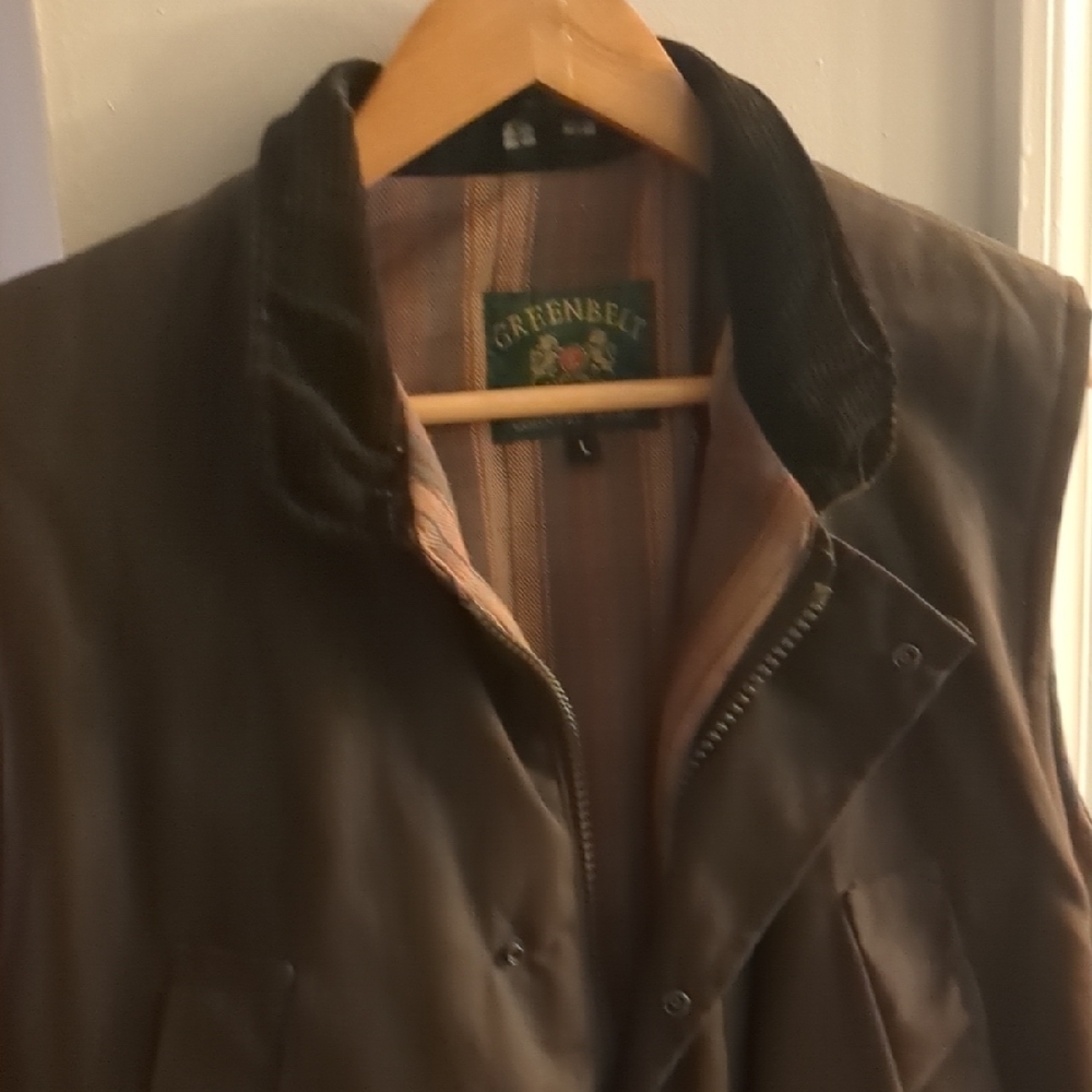 Greenbelt Brown Vest With Brown Corduroy Color. Waxed Canvas.
